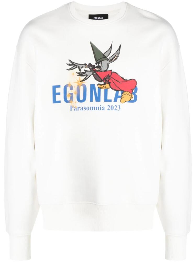 EGONlab. logo-print cotton sweatshirt - White Cover