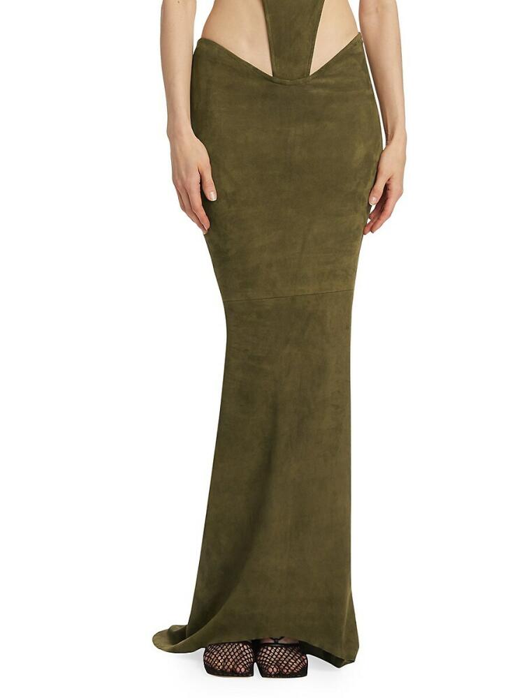 LaQuan Smith Women's Chiffon Maxi Skirt - Olive Cover