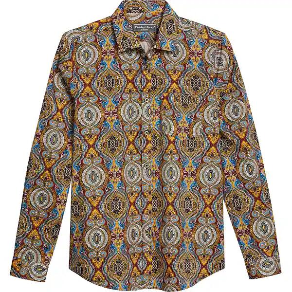 Paisley & Gray Big & Tall Men's Slim Fit Sport Shirt Brown Cover