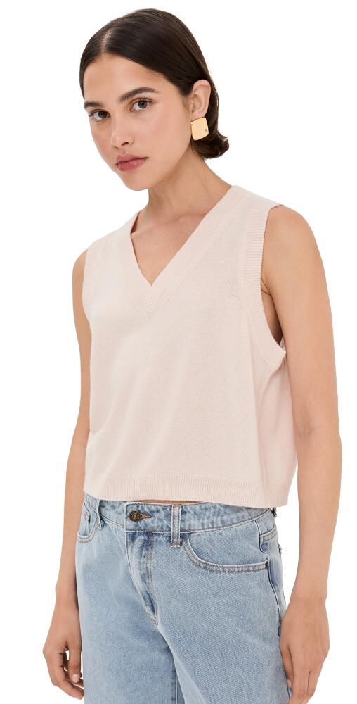 Sablyn Sterling Cropped V Neck Boxy Tank Mallow Cover