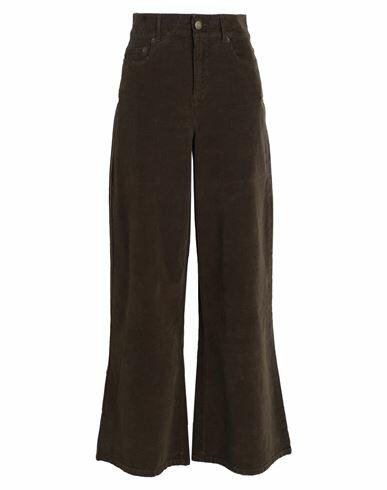 Max & co. Woman Pants Dark green Cotton, Elastane Cover