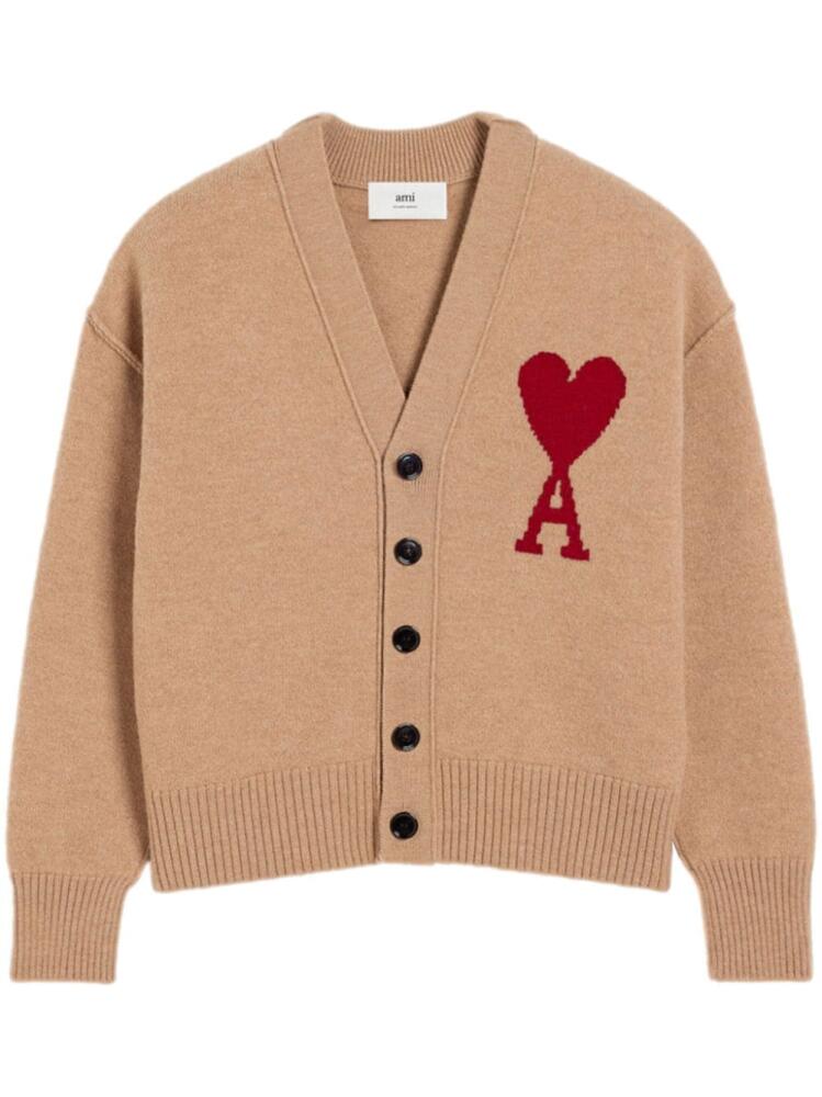 AMI Paris Ami de Coeur wool cardigan - Neutrals Cover