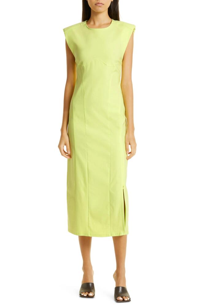 GESTUZ Aurora Cap Sleeve Sheath Dress in Sunny Lime Cover