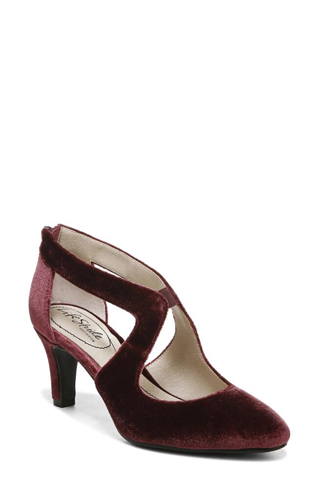 LifeStride Giovanna 2 Pump - Wide Width Available in Pinot Noir Velvet Cover