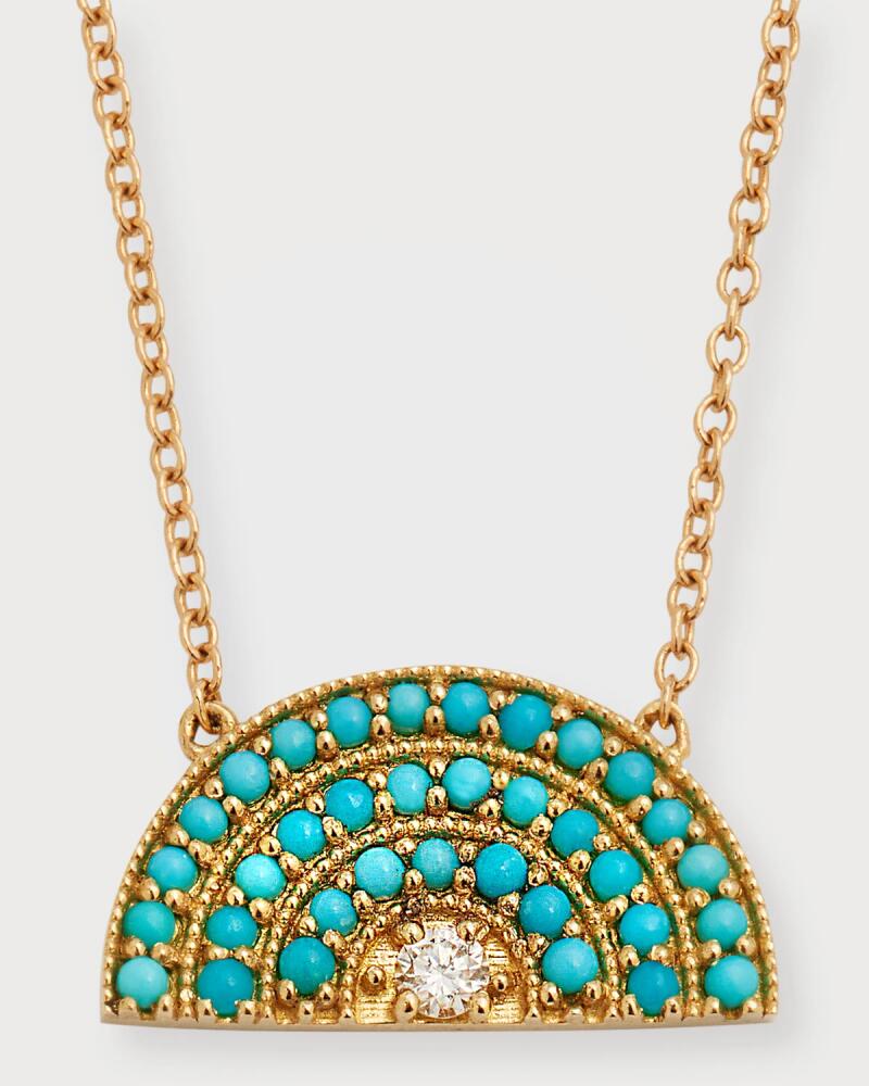 Andrea Fohrman Perfect Turquoise Rainbow Necklace with Diamond Center Cover