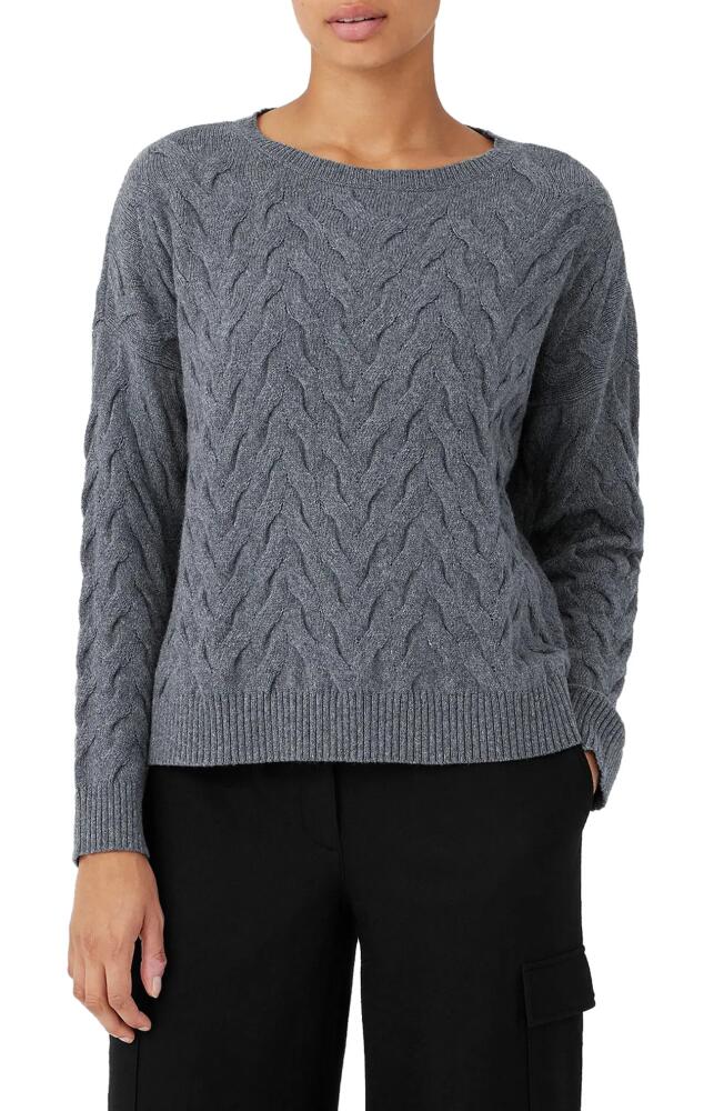 Eileen Fisher Crewneck Boxy Organic Cotton & Recycled Cashmere Sweater Cover