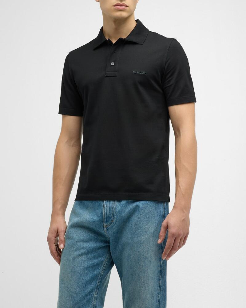 Ferragamo Men's Cotton Logo Polo Cover