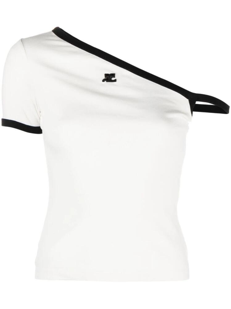 Courrèges asymmetric T-shirt - White Cover