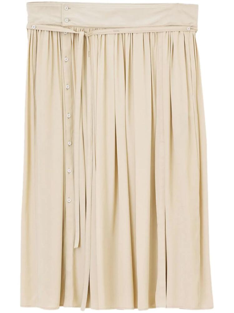 LEMAIRE pleated cotton skirt - Neutrals Cover