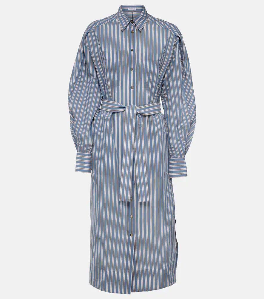 Brunello Cucinelli Striped cotton and silk shirt dress Cover