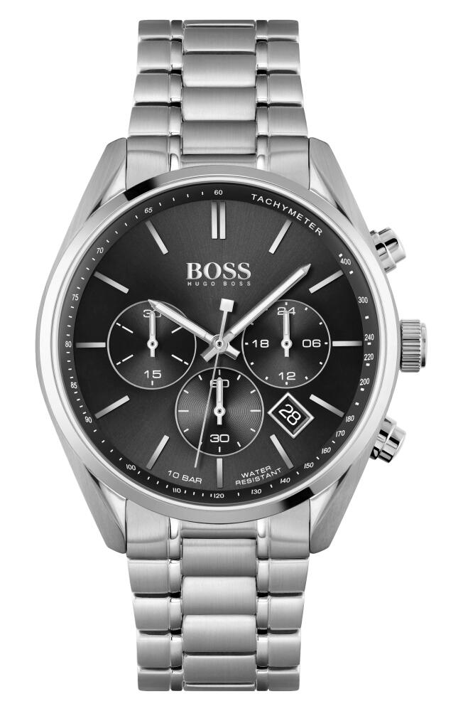 BOSS Champion Chronograph Bracelet Watch, 44mm in Black Cover