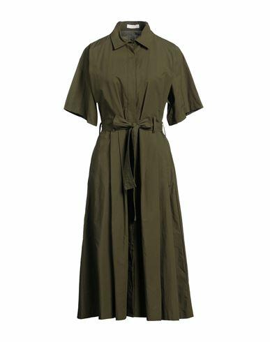 Fedeli Woman Midi dress Military green Cotton Cover