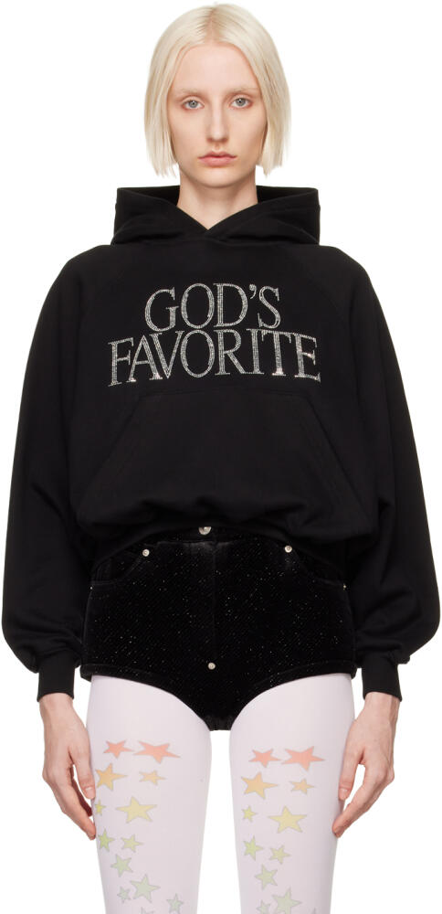 Praying Black 'God's Favorite' Rhinestone Hoodie Cover