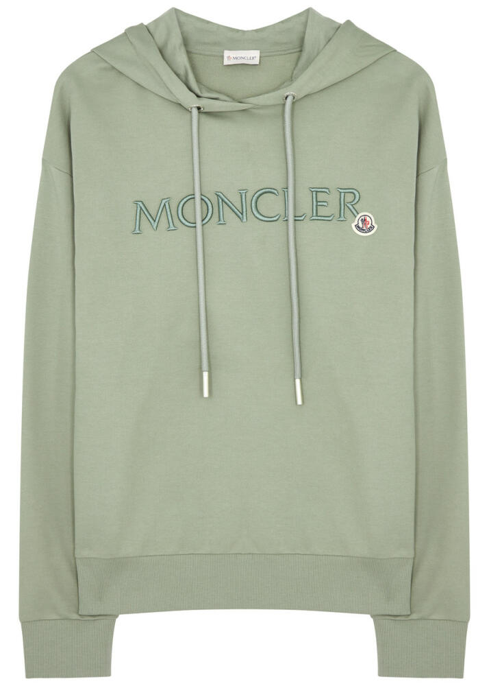 Moncler Logo Hooded Cotton Sweatshirt - Sage Cover