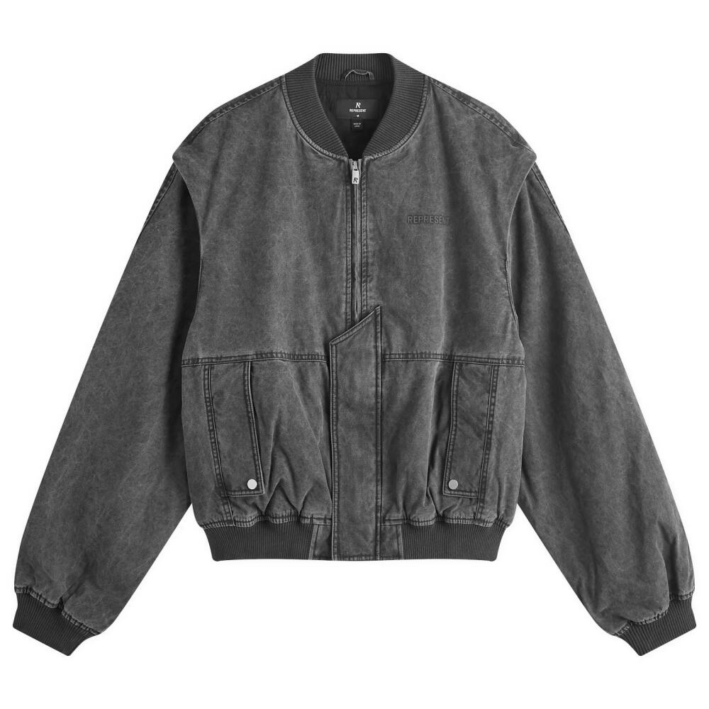 Represent Men's Inset Sleeve Bomber Jacket in Stained Black Cover