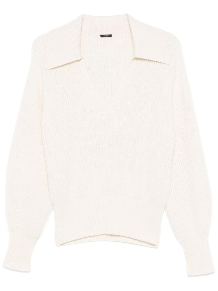 JOSEPH open neck sweater - White Cover