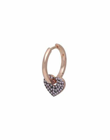 Kurshuni Heart Earring Woman Single Earring Gold 925/1000 Silver, Cubic zirconia Cover