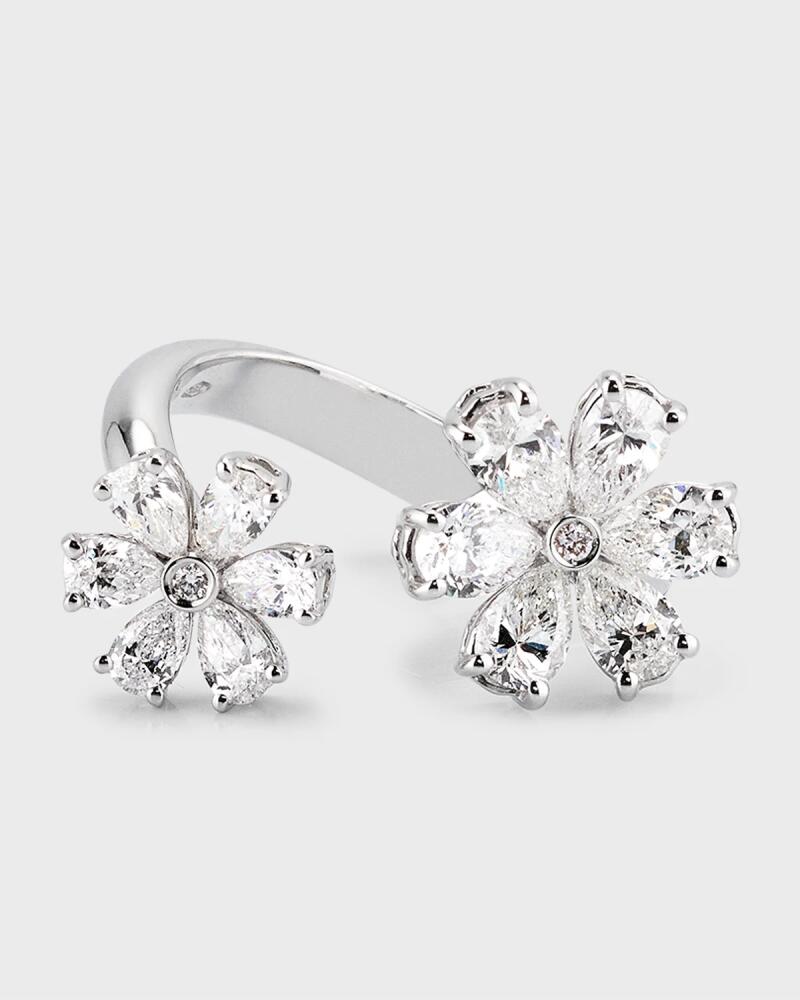 ZYDO 18k White Gold Diamond Flower Ring Cover