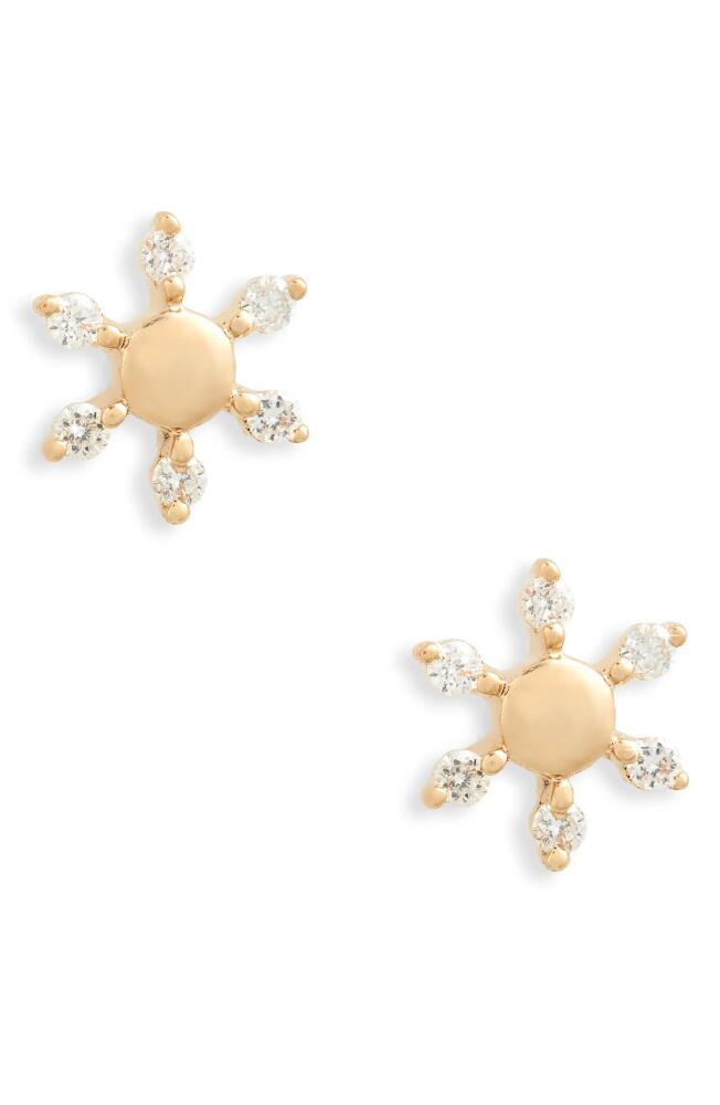 Dana Rebecca Designs Mini Snowflake Diamond Stud Earrings in Yellow Gold Cover