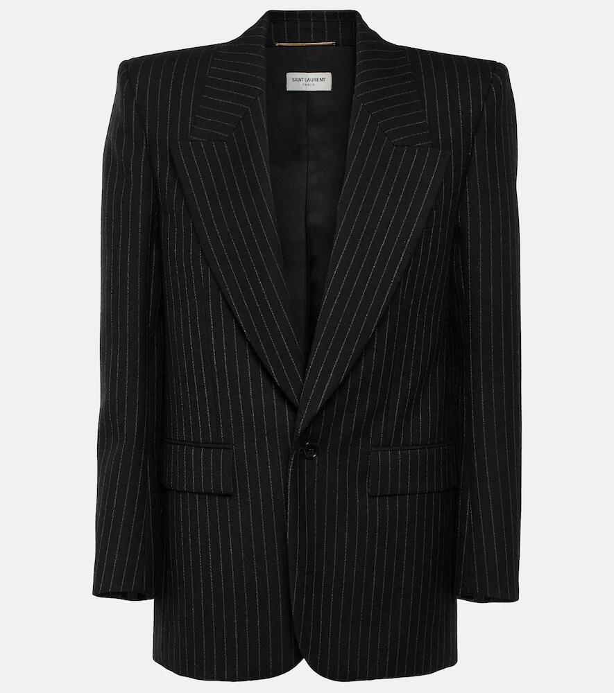 Saint Laurent Pinstriped virgin wool blazer Cover