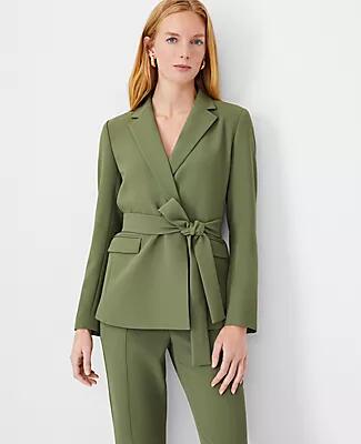 Ann Taylor The Petite Belted Blazer in Crepe Cover