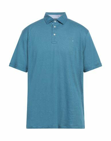 Hackett Man Polo shirt Pastel blue Linen Cover