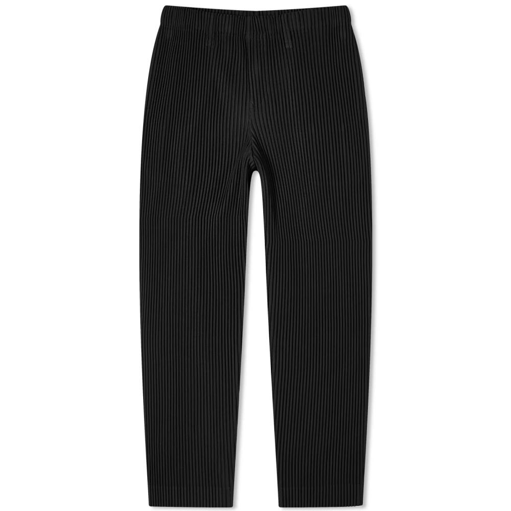 Homme Plissé Issey Miyake Men's Pleated Straight Leg Trousers in Black Cover