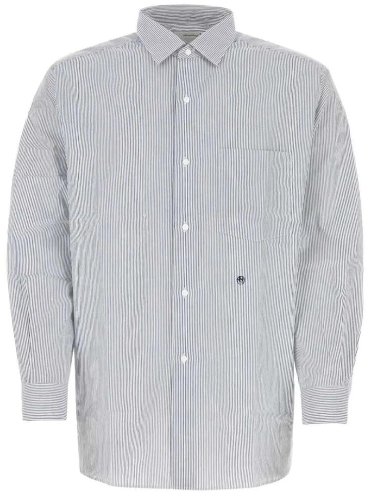 Nanamica logo-embroidered cotton-blend shirt - Blue Cover