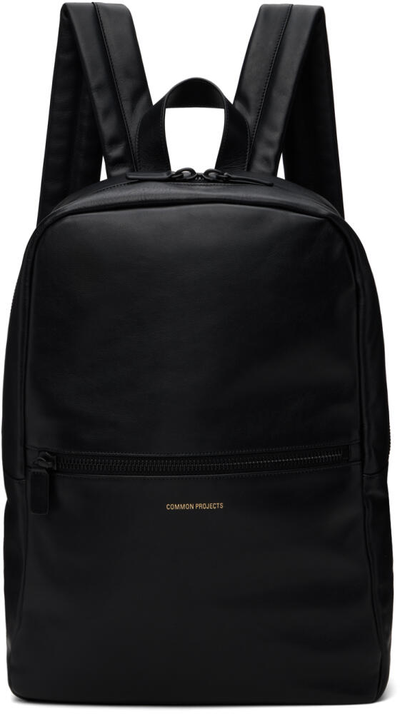 Common Projects Black Soft Leather Simple Backpack Cover