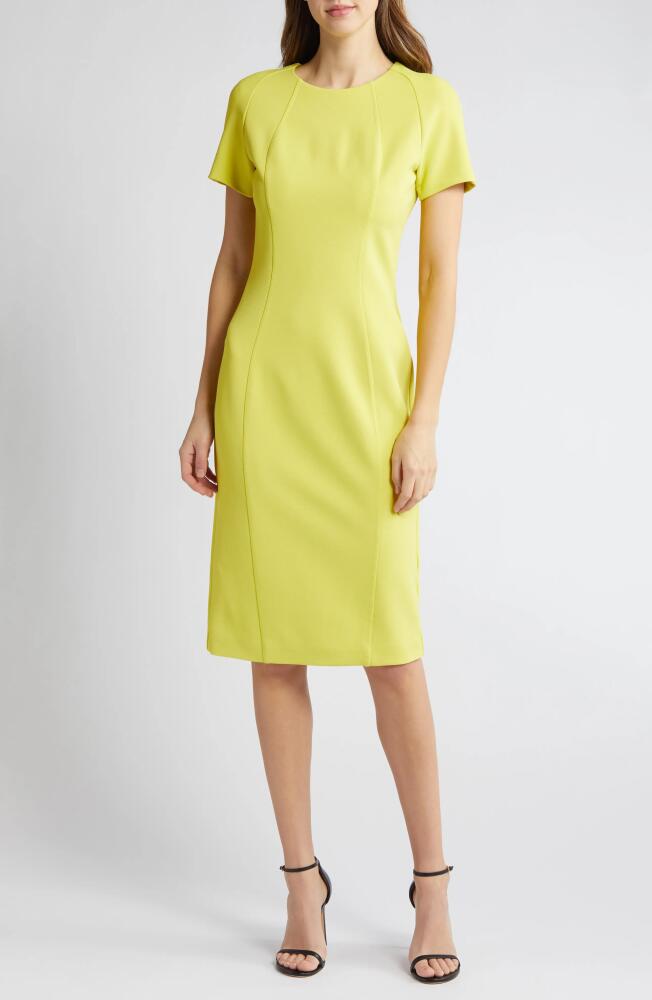 BOSS Dukea Midi Sheath Dress in Tennis Yellow Cover