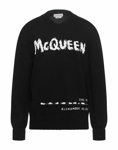 Alexander Mcqueen Man Sweater Black Cotton, Viscose Cover