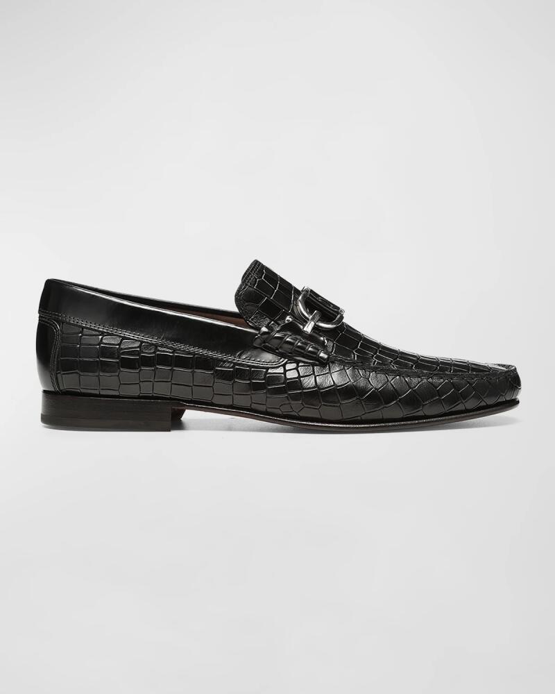 Donald Pliner Men's Dacio Croc-Effect Leather Loafers Cover