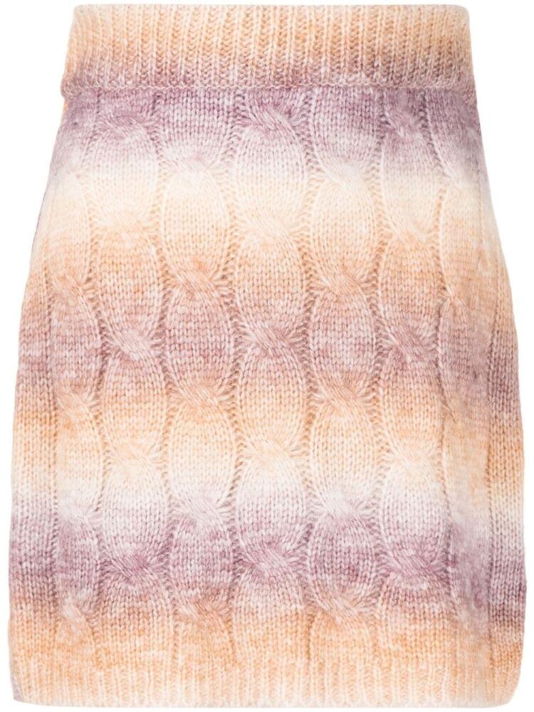 Rokh striped cable-knit mini skirt - Purple Cover