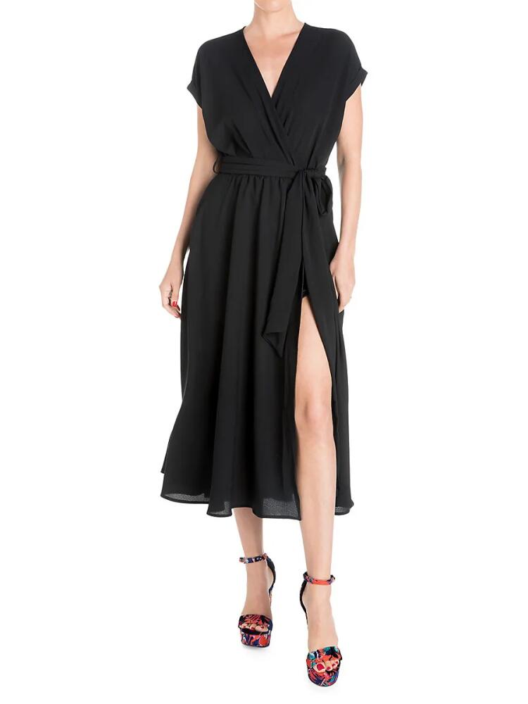 MEGHAN LA Women's Jasmine Belted Midi Dress - Black Cover