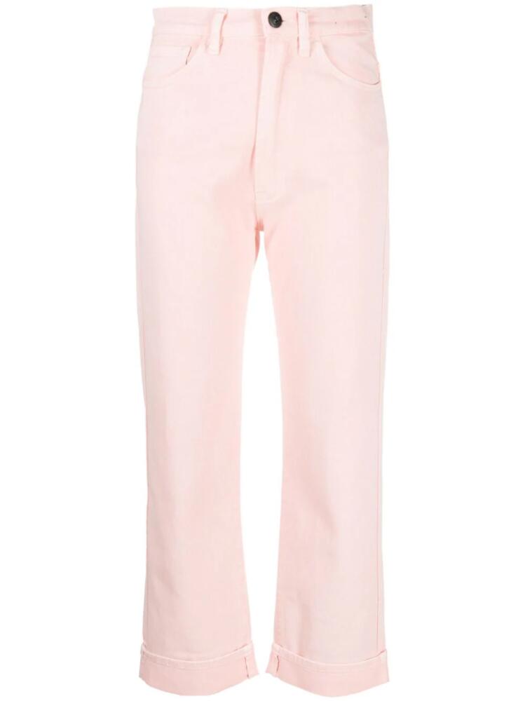 3x1 high-waisted cropped trousers - Pink Cover