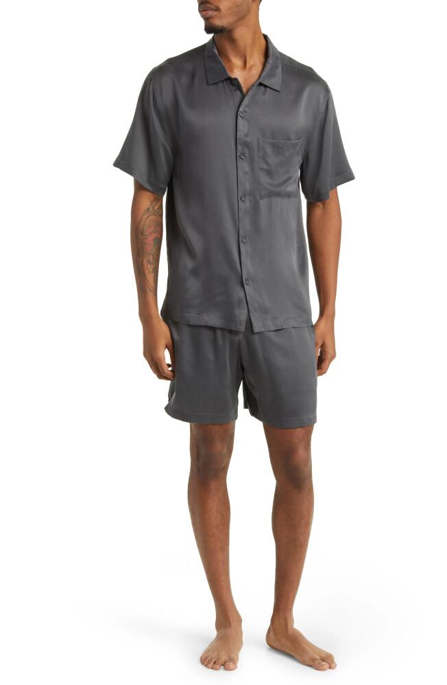 Lunya Washable Silk Button-Up Short Pajamas in Meditative Grey Cover