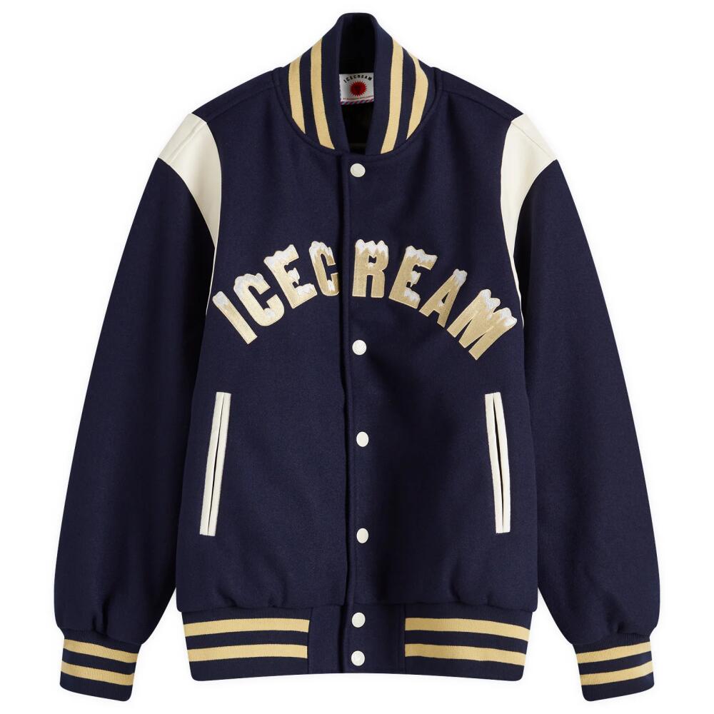 ICECREAM Men's Drippy Varsity Jacket in Navy Cover