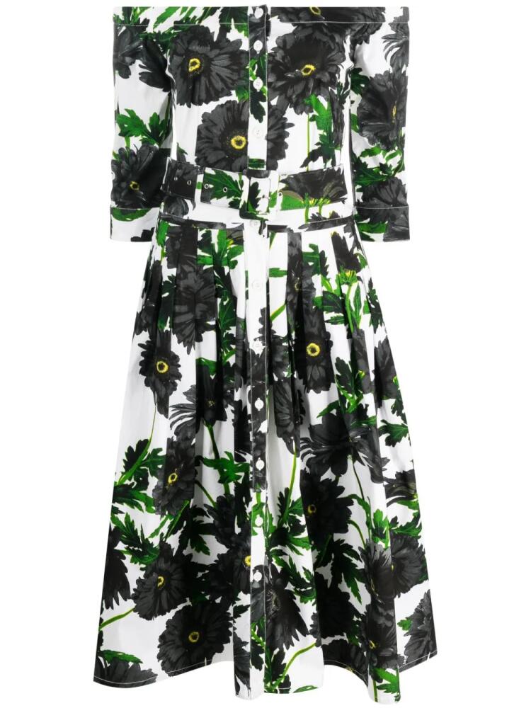 Samantha Sung Audrey floral print pleated dress - White Cover