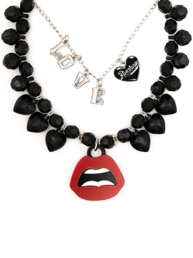 Amir Slama lips-motif layered necklace - Black Cover