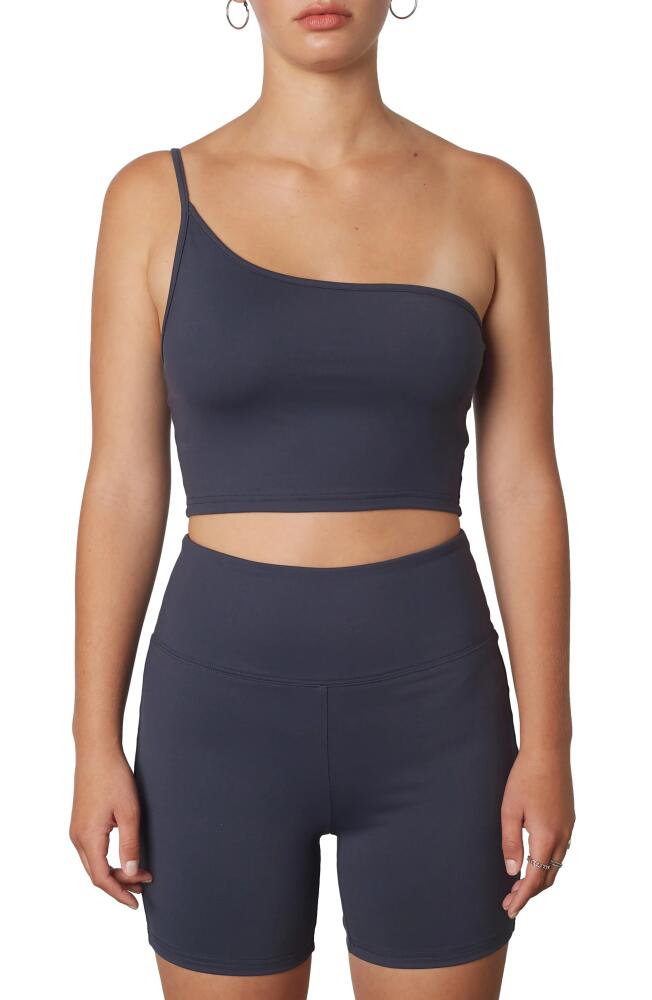 Nia Lucy One-Shoulder Tank & Bike Shorts in Midnight Cover