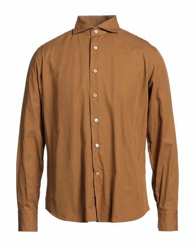 Alessandro Gherardi Man Shirt Camel Size 16 ½ Cotton Cover