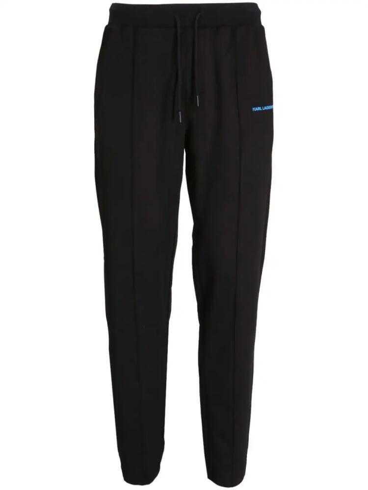 Karl Lagerfeld pintucked tapered track pants - Black Cover