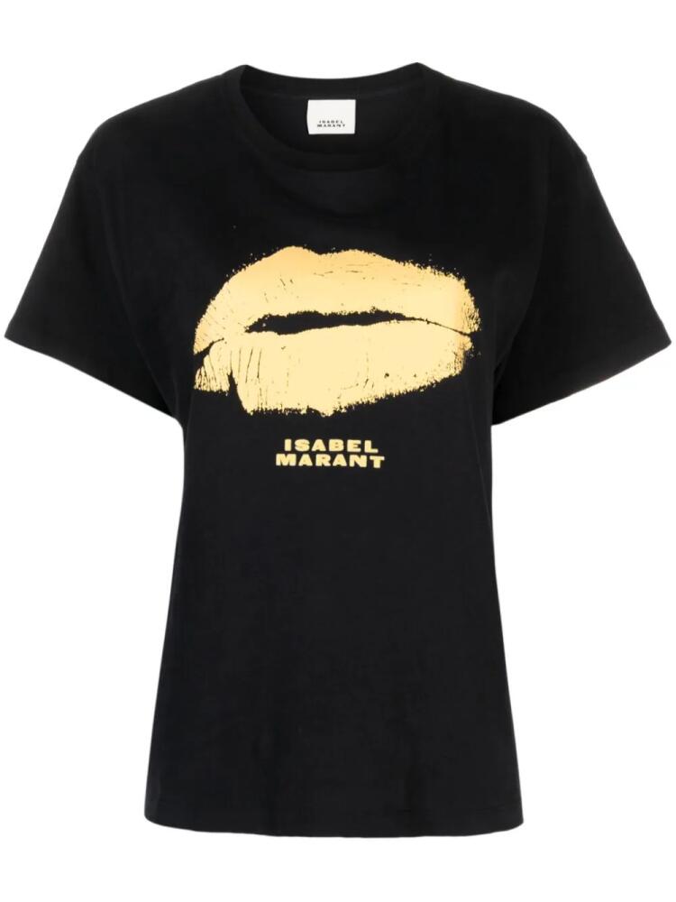 ISABEL MARANT Yates logo-print cotton T-shirt - Black Cover