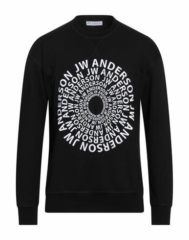 Jw Anderson Man Sweatshirt Black Cotton, Elastane Cover