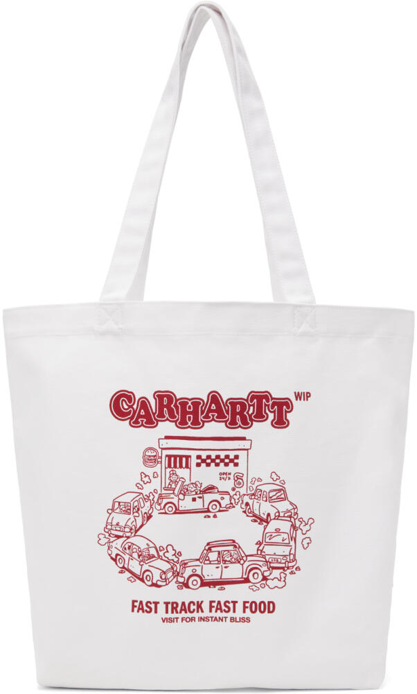 Carhartt Work In Progress White Canvas Graphic Tote Cover