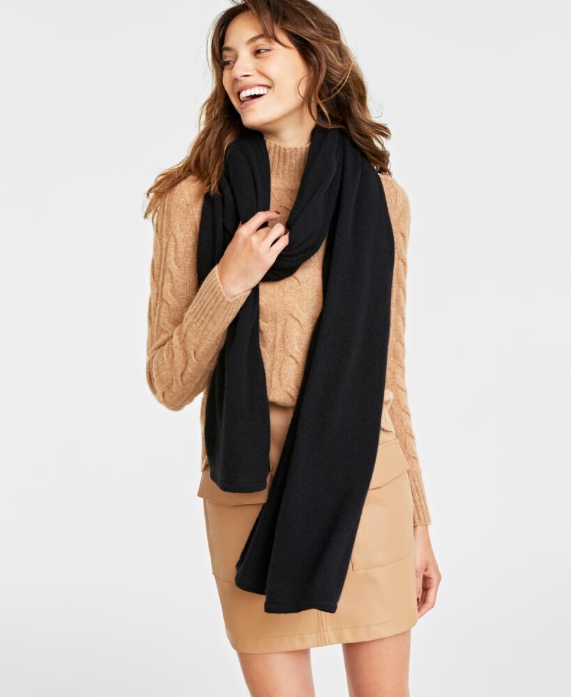 Charter Club 100% Cashmere Oversized Scarf, Created for Macy's - Classic Black Cover