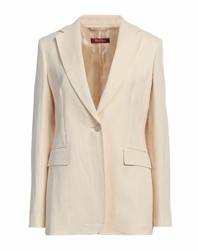 Max Mara Studio Woman Blazer Ivory Linen Cover