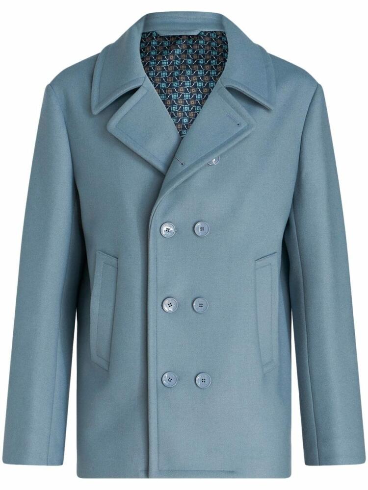 ETRO notched-collar double-breasted blazer - Blue Cover