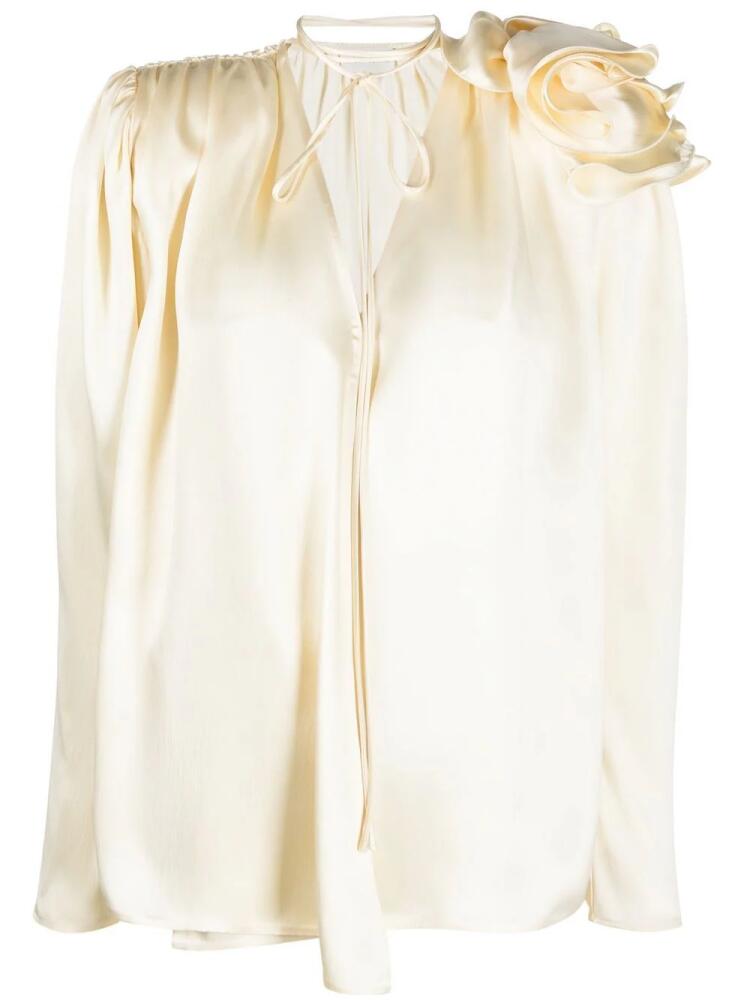 Magda Butrym draped silk blouse - Neutrals Cover