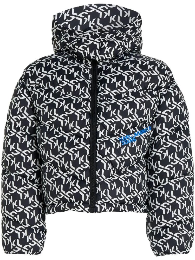 Karl Lagerfeld Jeans monogram-pattern puffer jacket - Black Cover